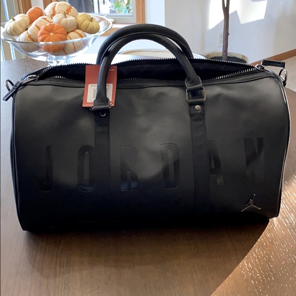 jordan leather duffel bag